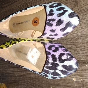 Colorful leopard print flats